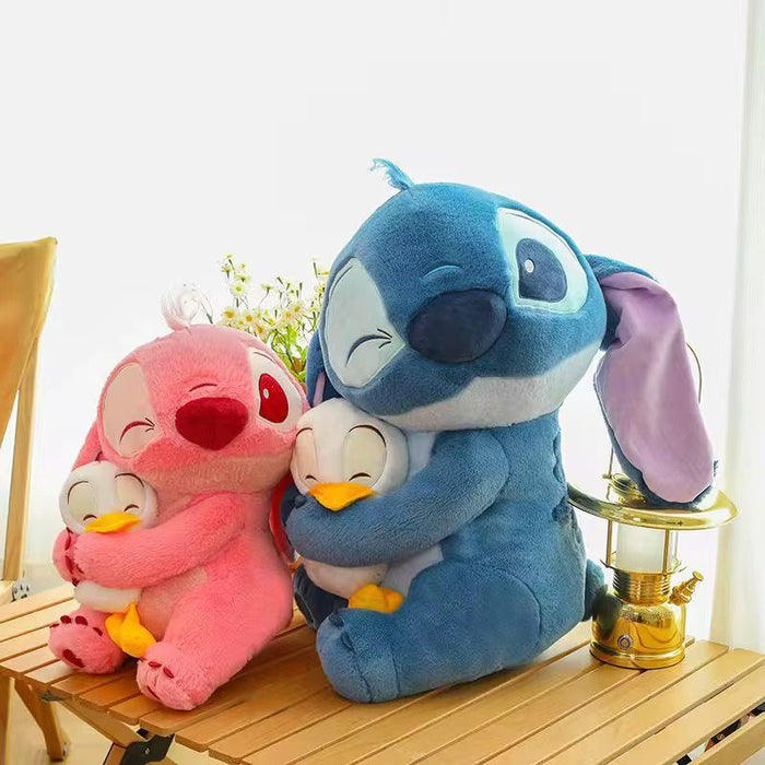 Pink & Blue Character Holding Duck Plush Toy